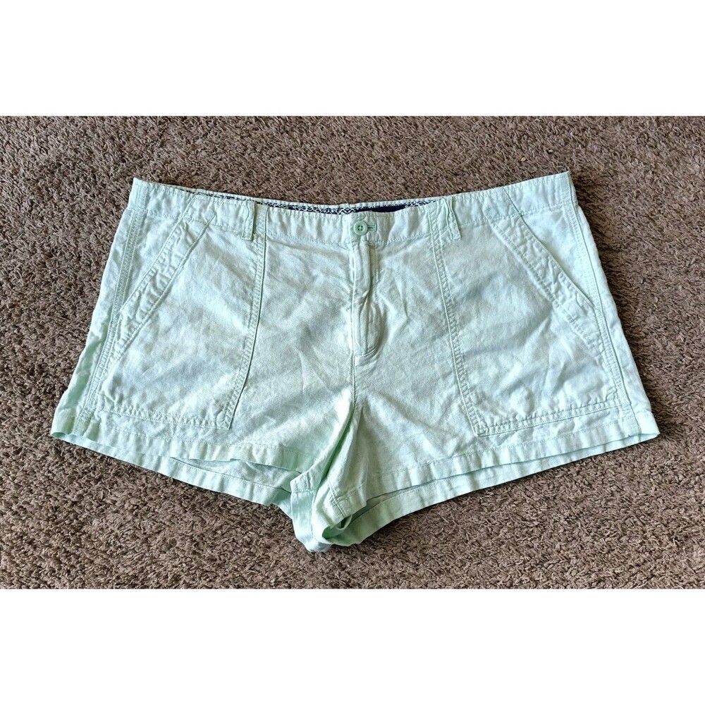 Gap Chino Short Shorts Women's Size 20 Pastel Green Linen Blend Prep Coastal